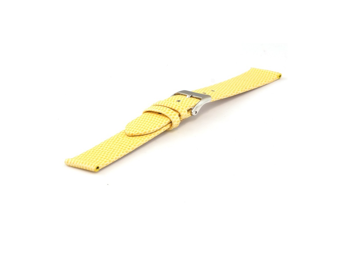 Pasek do zegarka skórzany Tekla T-030.10 12-20 mm  żółta jaszczurka