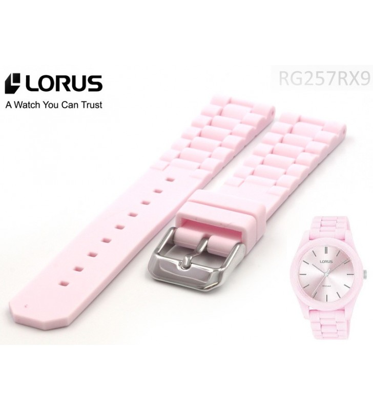 Pasek do zegarka sportowego Lorus RG257RX9 różowy