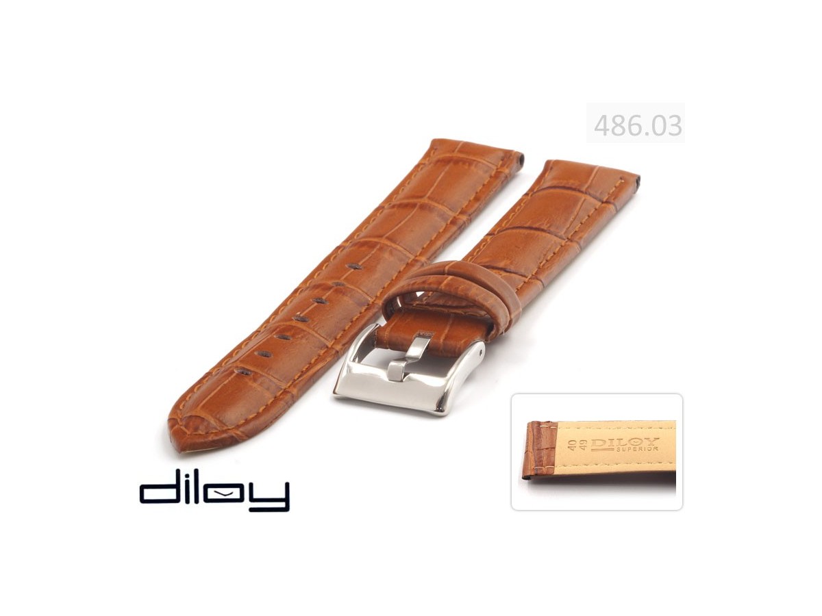Skórzany pasek do zegarka  Diloy 368.3 krokodyl
