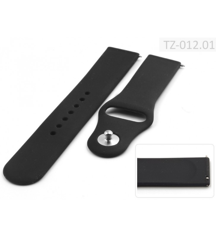 Pasek silikonowy do smartwatcha 18-22 mm czarny