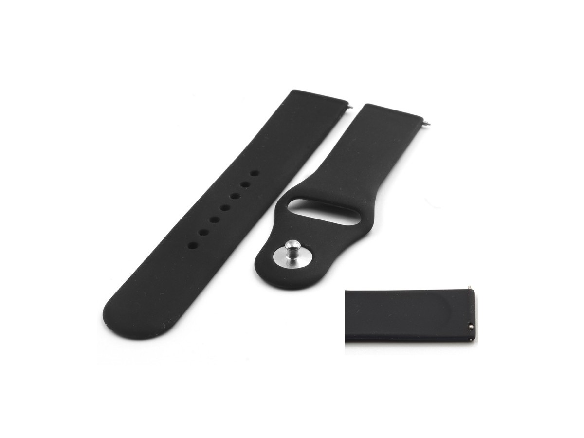 Pasek silikonowy do smartwatcha 18-22 mm czarny
