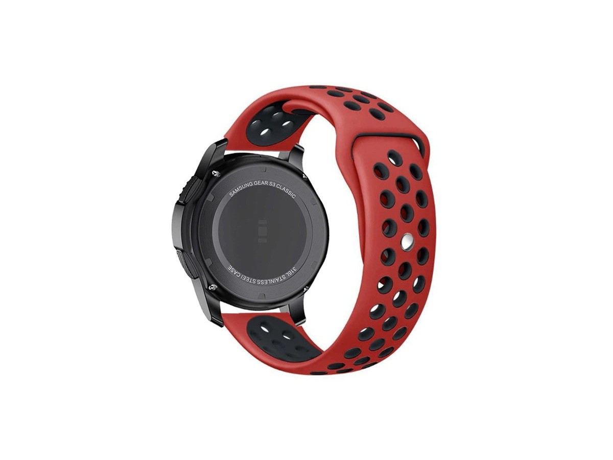 Pasek silikonowy do smartwatcha 18-22 mm czerwono czarny