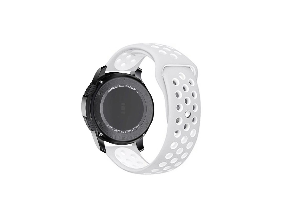 Pasek silikonowy do smartwatcha 18-22 mm jano szary biały 