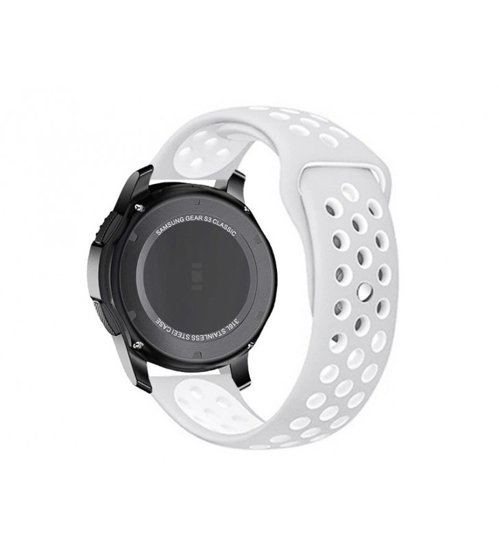 Pasek silikonowy do smartwatcha 18-22 mm jano szary biały 