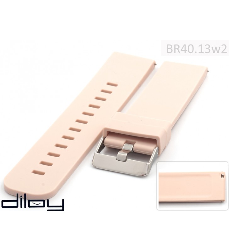 Pasek do zegarka kauczukowo gumowy Diloy SBR40.13 18 - 24 mm różowy