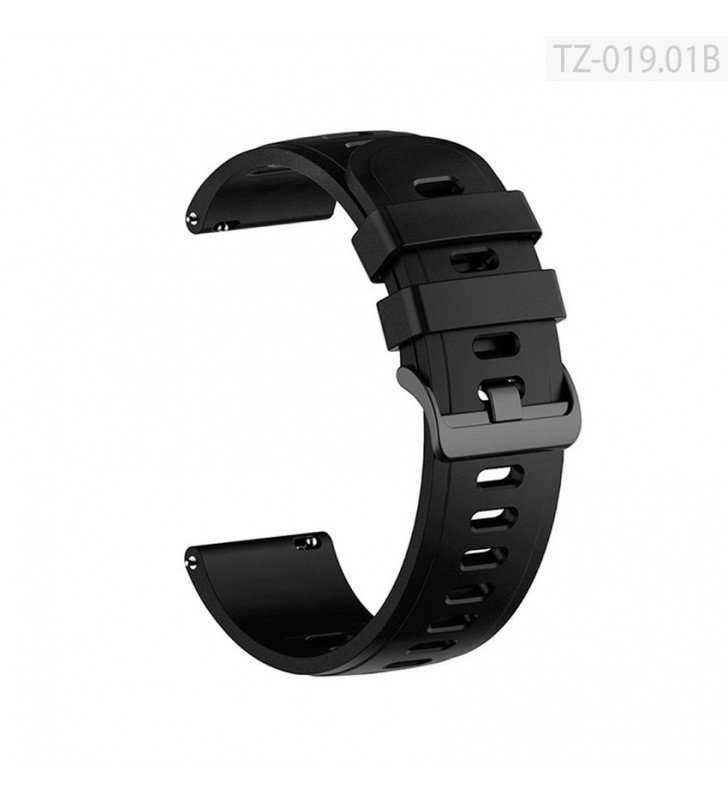Pasek do smartwatch gumowy do zegarka uniwersalny TZ-019.01B czarny