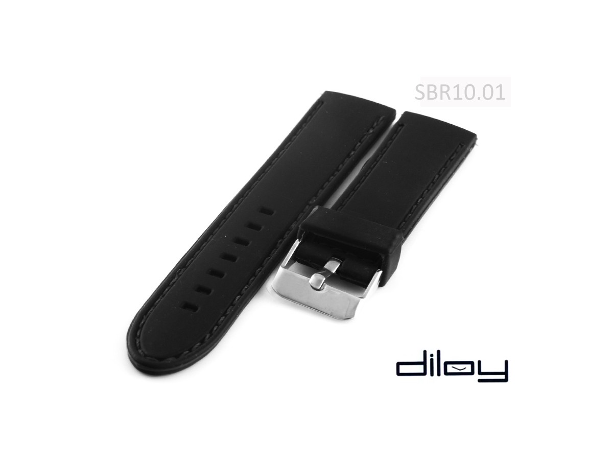 Pasek do zegarka gumowy Diloy SBR10.1 20 - 24 mm