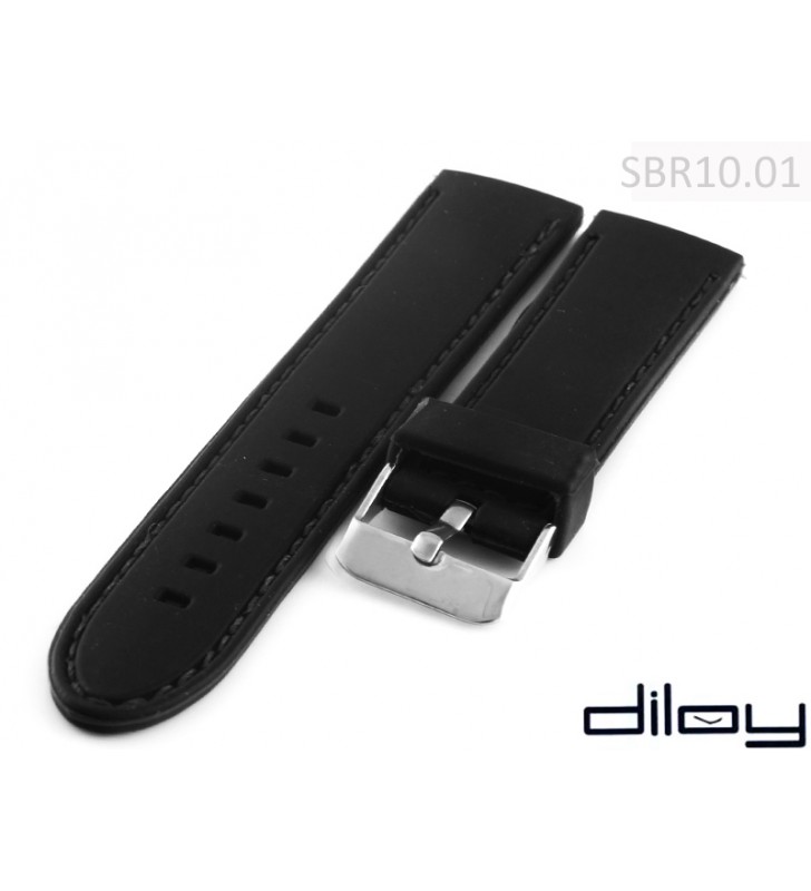 Pasek do zegarka gumowy Diloy SBR10.1 20 - 24 mm