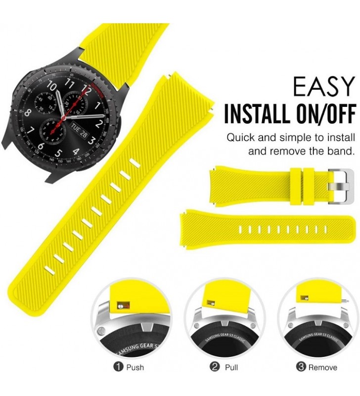 Pasek Smartwatch Samsung Watch 3 / Gear 3 / Watch 46 pomarańczowy 22 mm
