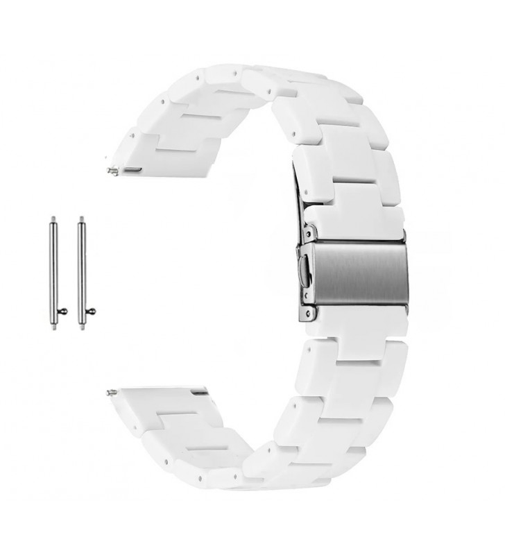Biała bransoleta do zegarka TZ.BRAN.12.09 20 mm imitacja ceramiki