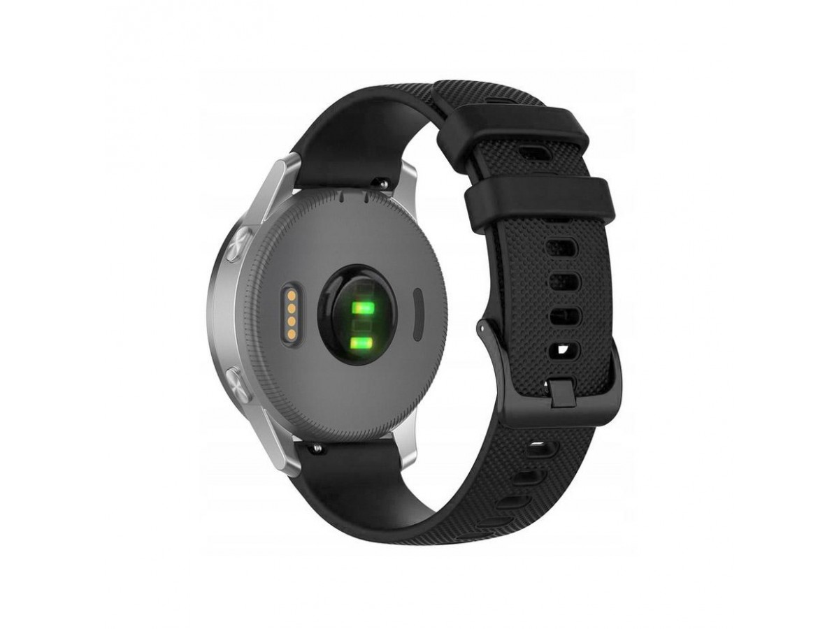 Uniwersalny gumowy pasek do zegarka smartwatch czarny TZ-023